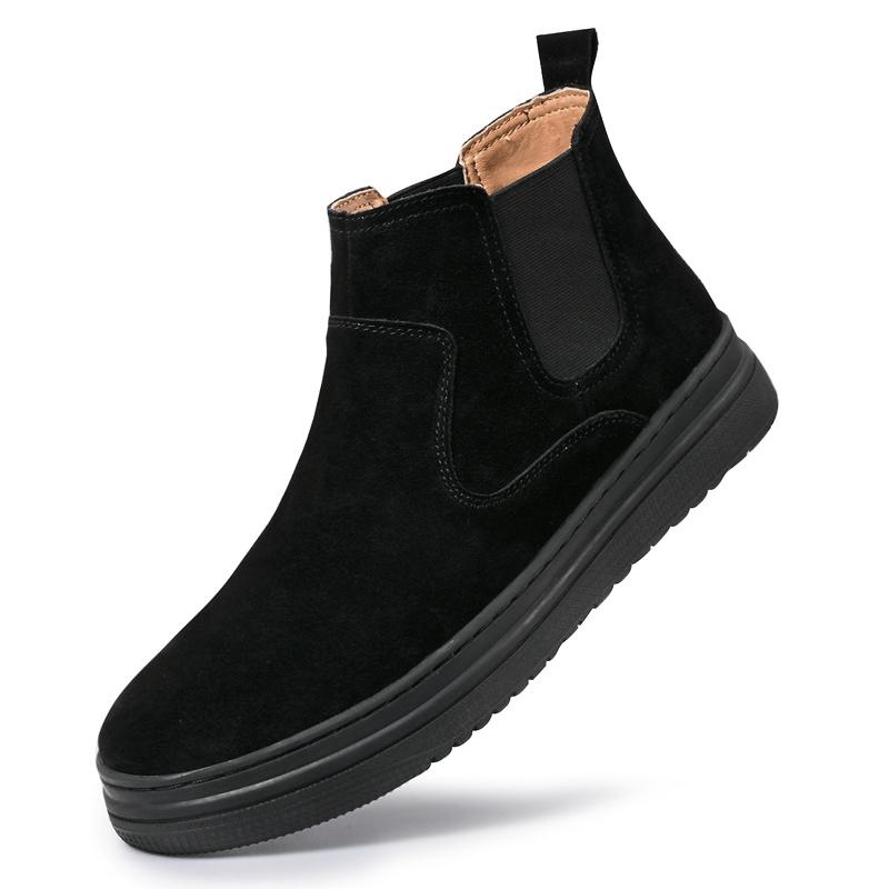 

Модные мужские ботинки из натуральной кожи Минималистичные и модные стили дизайна Для повседневного офиса, отдыха на природе, прогулок Классические мужские туфли в стиле ретро 44 чёрный