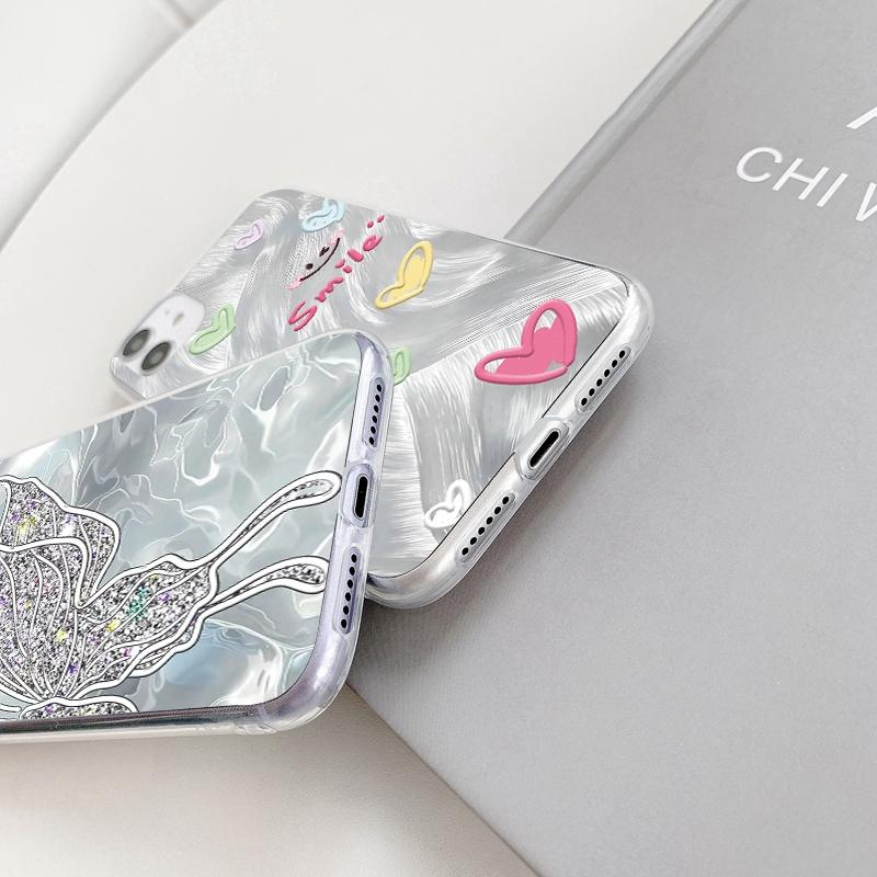 Fashion Cute Heart Phone Case For iPhone 15 Samsung S25 Ultra A55 S24 FE A16 Xiaomi Redmi Note 14 13 Pro 14C Huawei Honor 200 Shockproof Matte Cover