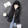 2026 Women's Mid-Length Lightweight Down Jacket with Detachable Hood - Autumn/Winter Fashionable Outerwear
