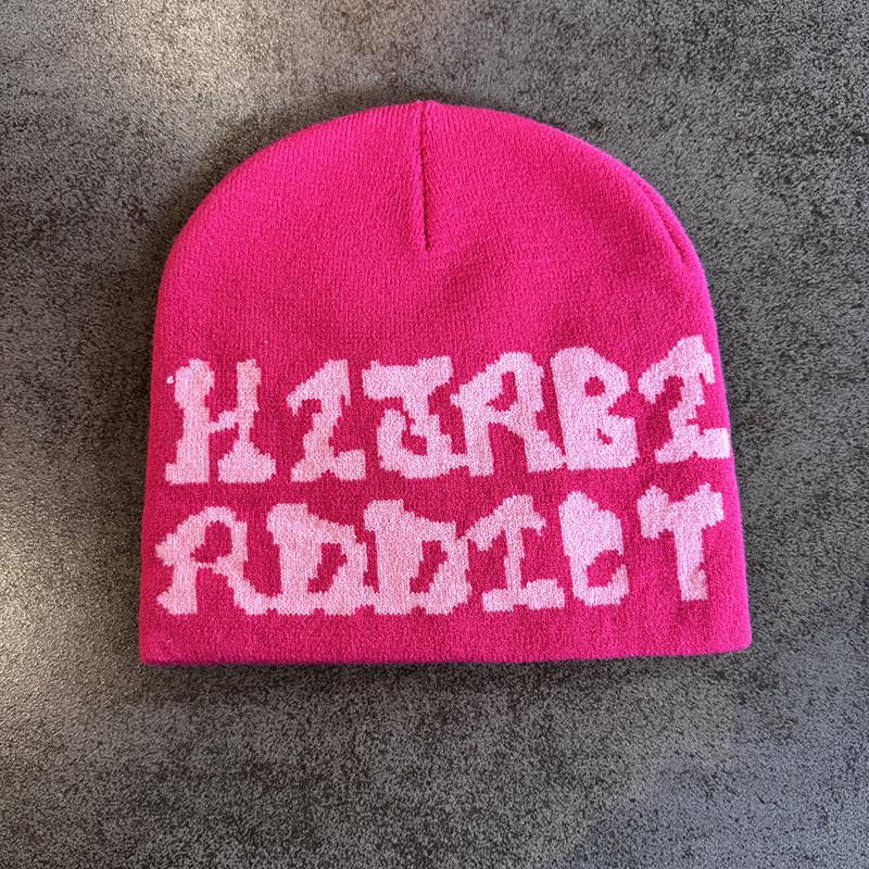 Acrylic Knit Hat For Men Women Fall Winter Warm Letter Pattern Beanie