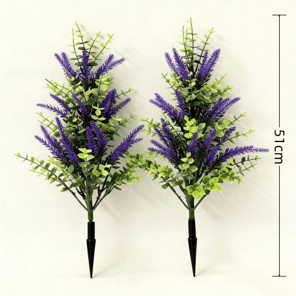 Multicolor Lavender Artificial Plant DIY Bonsai with Ground Stake Faux Greenery Plant Green Leaves Waterproof