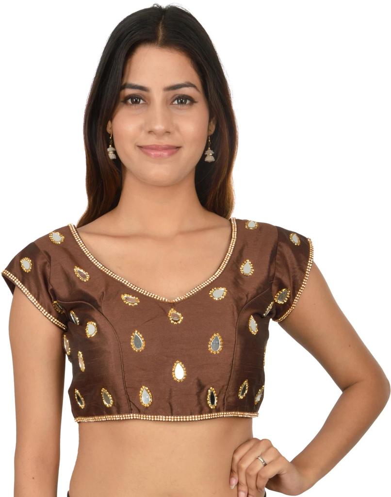 Women's Silk Blend Ethnic Blouse Indian Pakistani Wedding Party Wear Choli Dress
