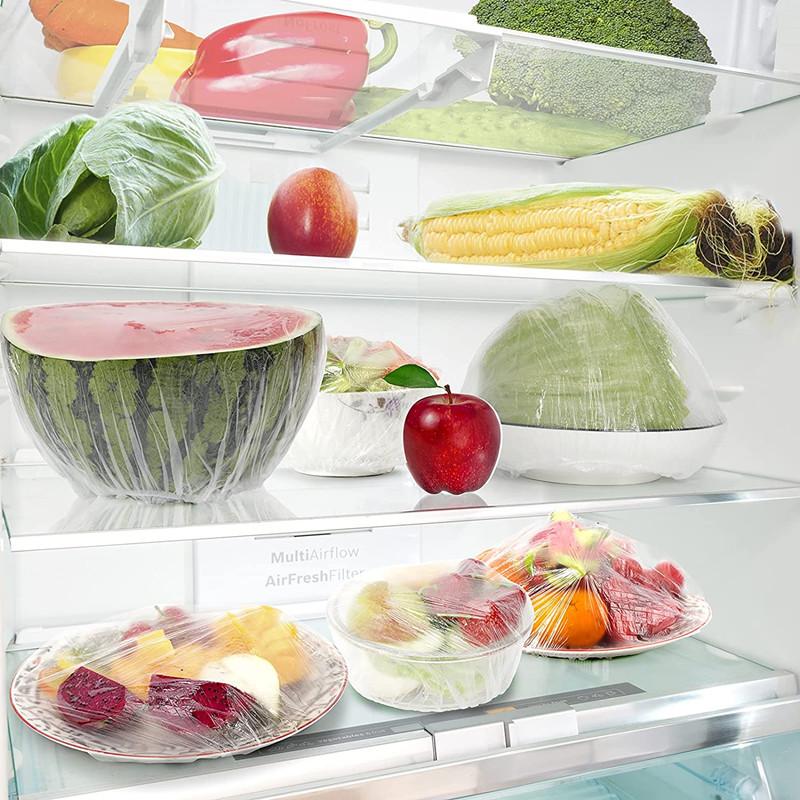 500 STUKS Wegwerp Voedselafdekking Multifunctionele Elastische Plastic Folie Voedselkwaliteit Voedseldeksels Komdeksels Voedsel Fruit Vershouder Zakken