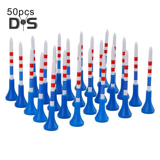 10/20/50 Pcs Golf Tees Unbreakable Plastic Golf Tees Reduces Friction Side Spin Golf Accessories USA Flag Pattern Long Golf Tees Bulk