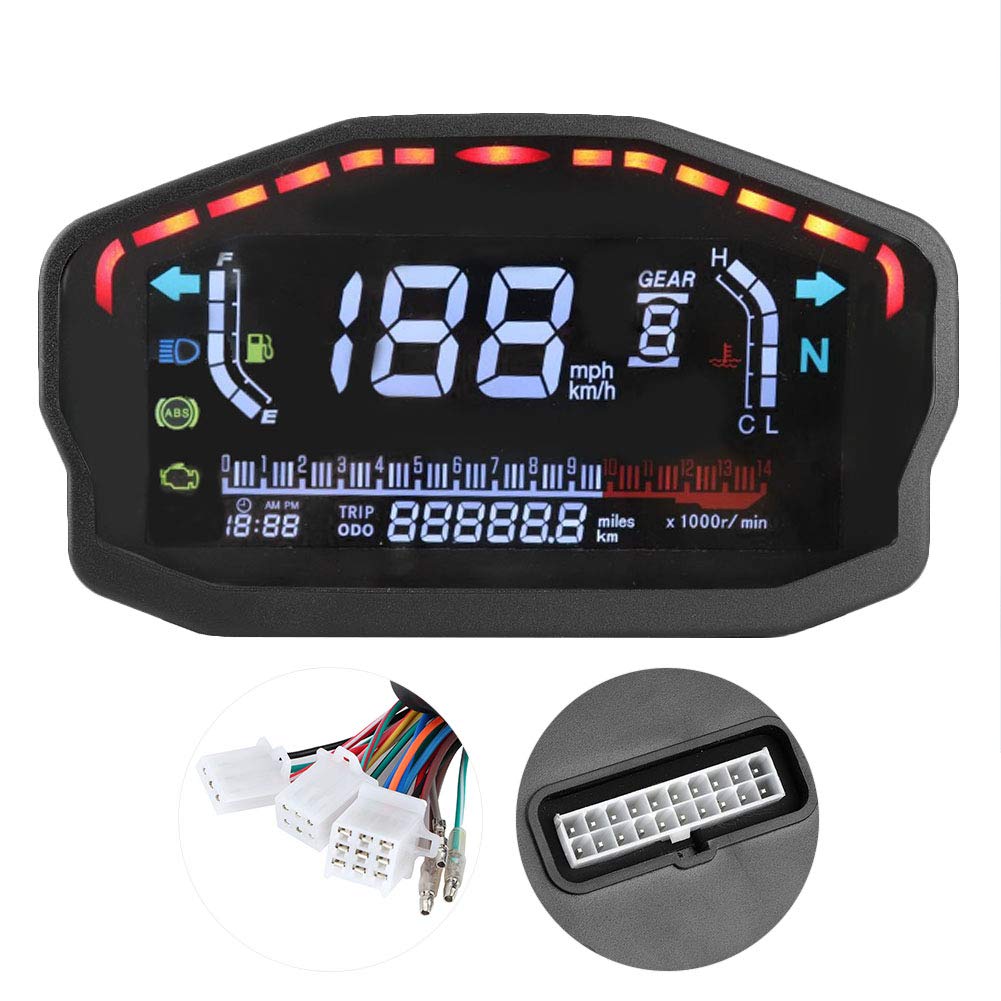 Instrument Motocicletă-Vitezometru Qiilu,Vitezometru Digital LED LCD Profesional,Kilometraj, Tahometru Motocicletă, Instrument Reinstalat
