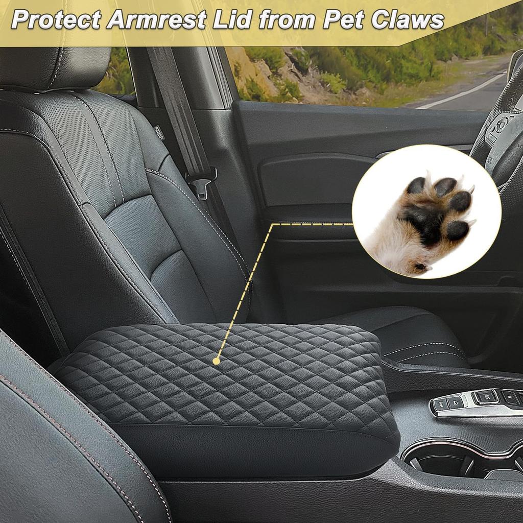 PIMCAR Center Console Cover For  2024 2025 Honda Pilot, 2024 2025 2026 Honda Ridgeline/Passport Ized Armrest Cover Leather Interior Accessories