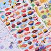 4 pcs/6pcs Kawaii Glittering 3D Sushi Sea Animals Vehicles Stickers Scrapbooking Diy Journal Stationery Sticker Gift Deco Art