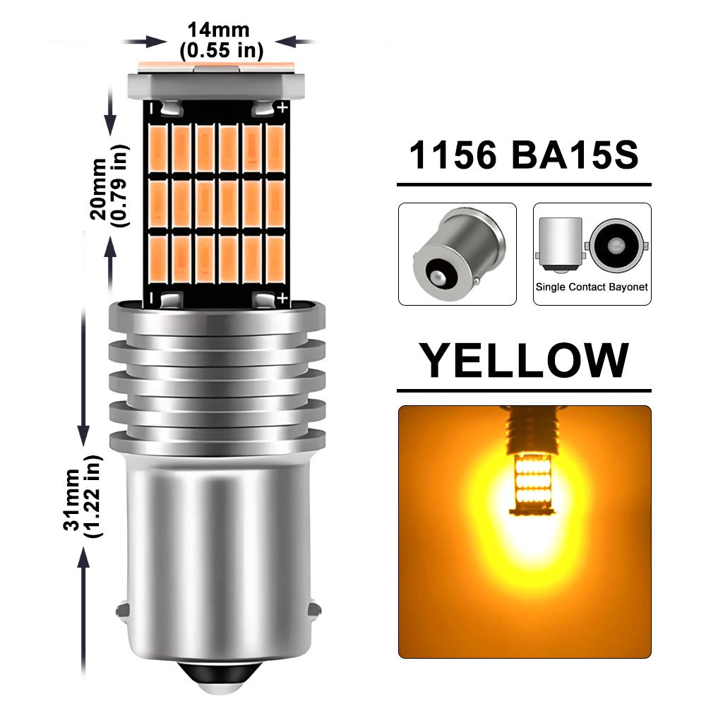 2/4/8 PCS P21W Ba15s 1156 1157 Bay15d LED Bulb Canbus 12V 24V 4014-45SMD 6500K White Car Turn Signal Backup Brake Parking LightsTurn Signal 2