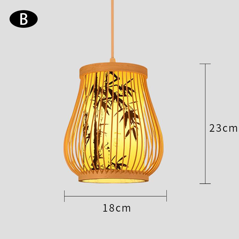 Chinese Style Bamboo Art Chandelier Creative Zen Teahouse Restaurant Hotel Hot Pot Shop Decor Hanging Bamboo Art Lamp Cover