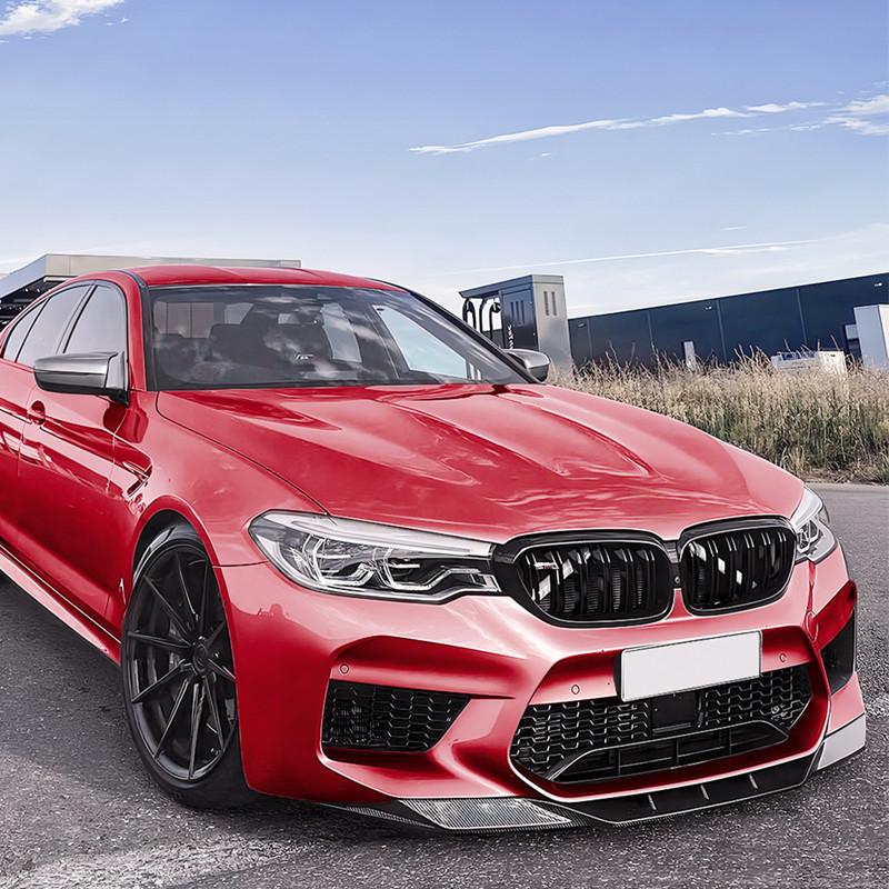 For 2018-2020 BMW 5 Series M5 F90 3pcs/Set Car Front Bumper Lip Chin Spoiler Carbon Black Bodykit Exterior Tuning Accessories