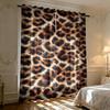 2Pcs Leopard Print Curtains, Polyester Rod Pocket Digital Print Semi-Transparent Curtains, Multi-Size Options for Bedroom Living