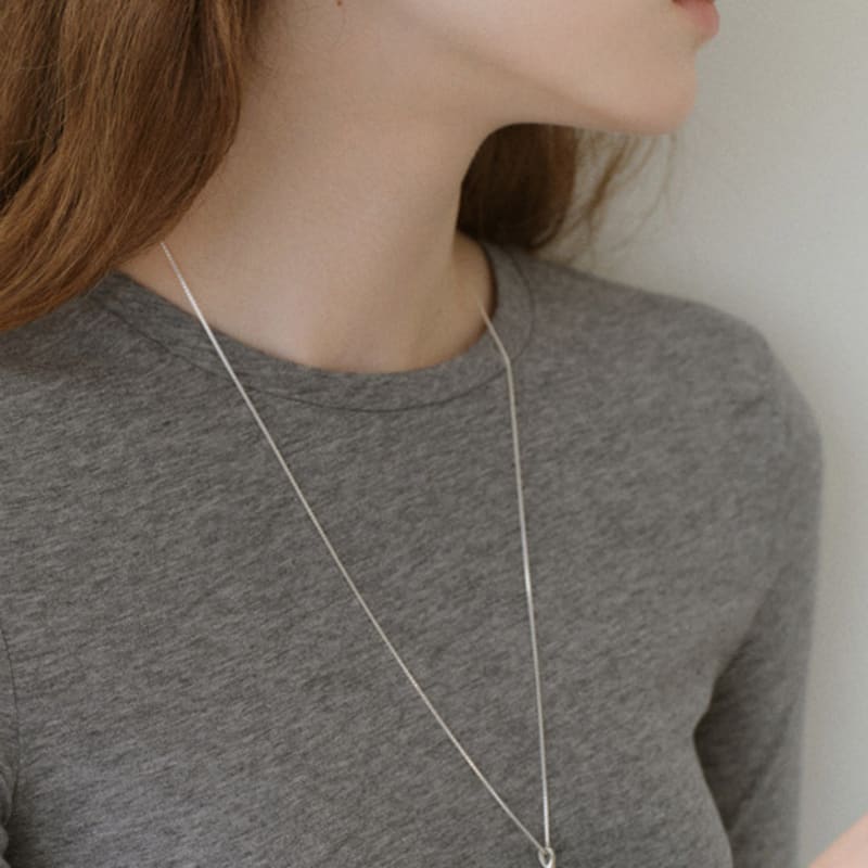 NORMALLEE [Silver 925] Melting Drop Necklace (Silver)