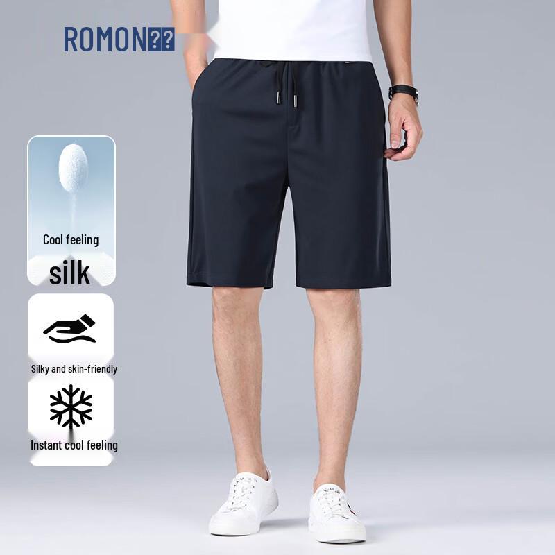 Romon Men s Silk Blend Casual Shorts M