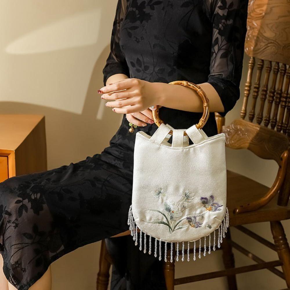 DIY Craft Projects Round Bamboo Handbag Handle Plastic Retro Bag Handle Beach Bag Handles