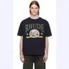 RHUDE Geometric Letter Print T Shirt Men Women Loose Fit Casual Short Sleeve Top
