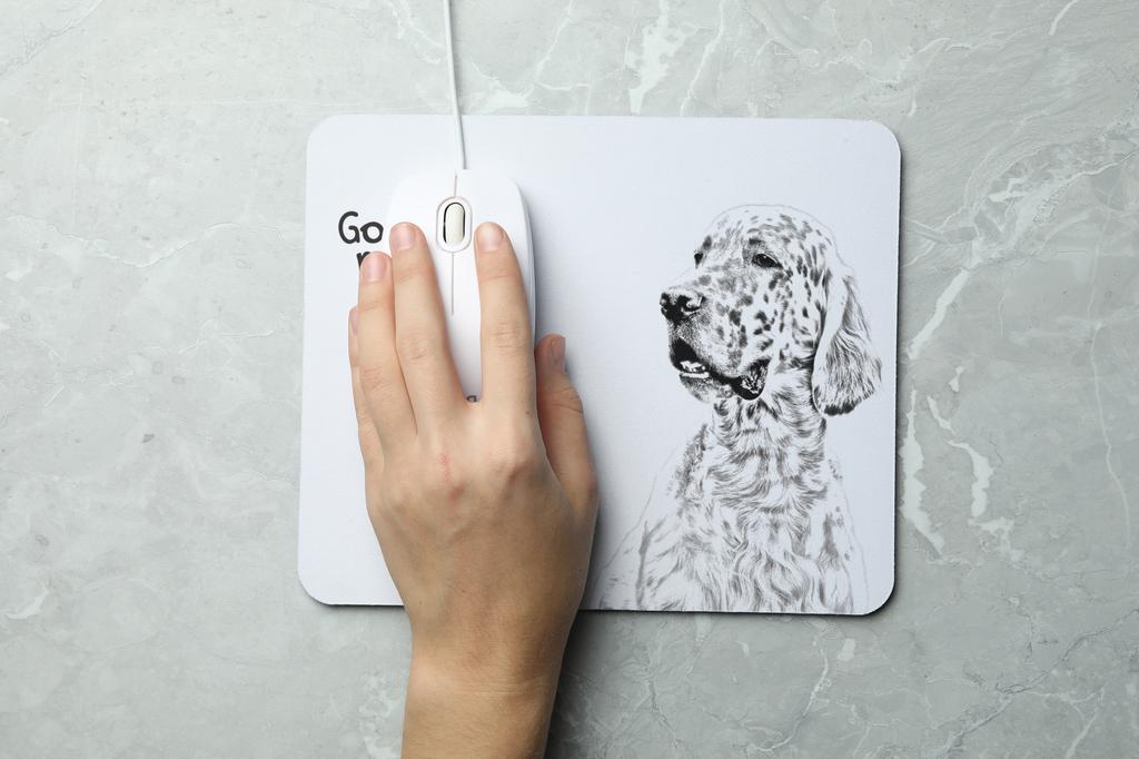 English Setter, Lawerack, Laverack - Mouse Pad with Print, Personalized Dog-themed Mouse Pad, Unique Gadget for an Office Worker by Art-Dog Brand