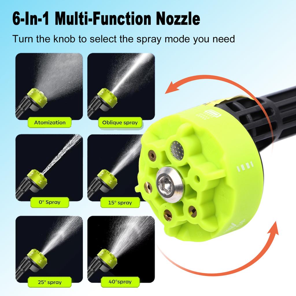 Cordless Pressure Washer, Portable Handheld Power Washer with 15000mAh Battery, 6 in 1 Nozzle, 16.4FT Hose, for Car