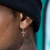 Full Cubic Zirconia Stones Cross Earrings Men Women,sparking Rhinestones Cross Dangle Earrings Gothic Punk Jewelry Gift