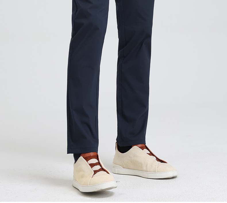 Langdeng Business Pants Men's Slim Straight Tube Micro Elastic Summer Work Pants