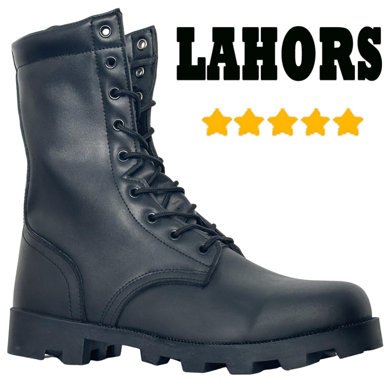 LAHORS Stivali Tattici da Uomo in Pelle Originale Scarpe Sportive da Trekking Outdoor Stivaletti alla Caviglia da Combattimento nel Deserto Scarpe da