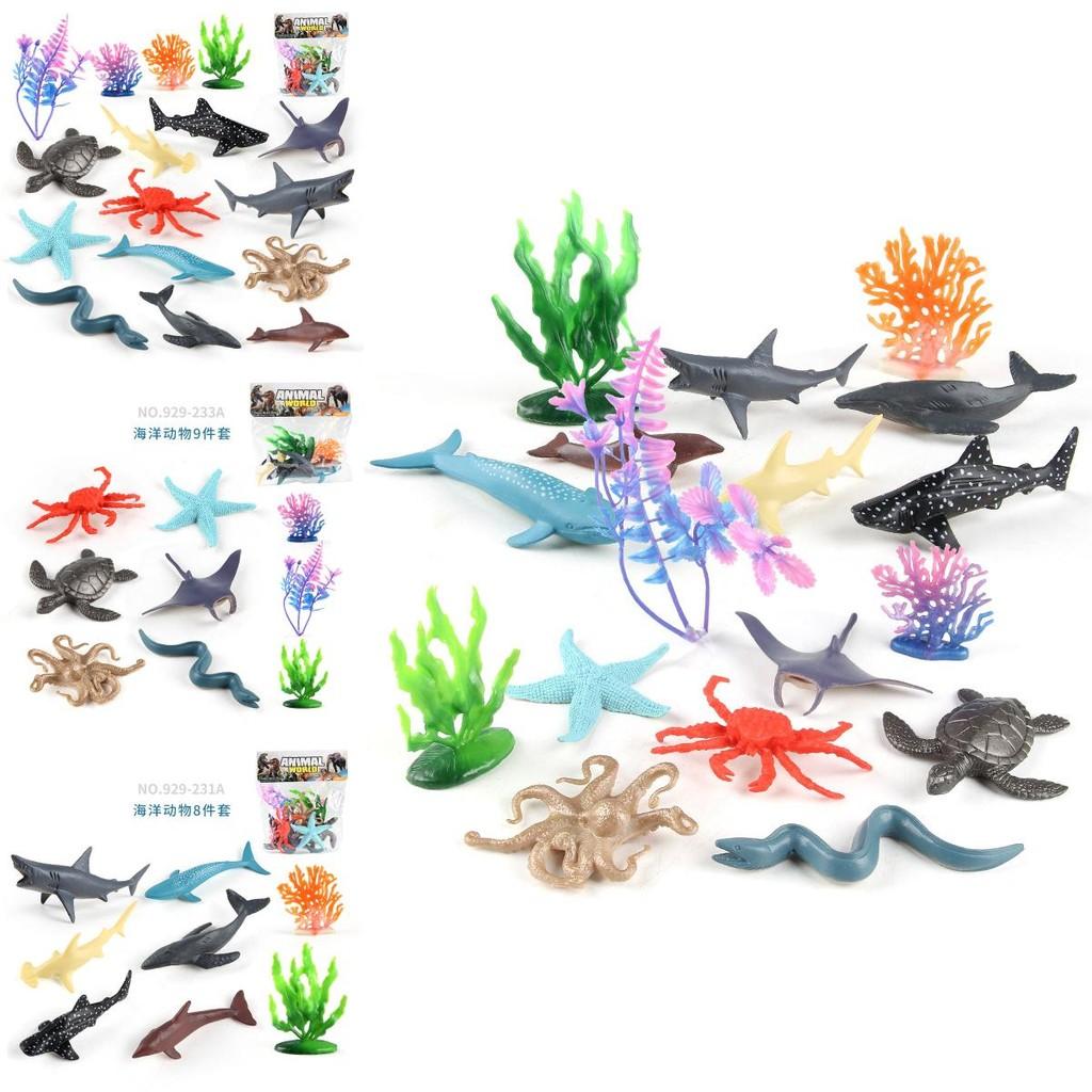Lifelike Ocean Pvc Animal Models Set With Dolphin Turtle Crab And Octopus For Fun Playtime