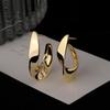 European and American Minimalist U-shaped Design, Irregular Earring Design, Trendy Temperament, Metal Style, Trendy Zircon