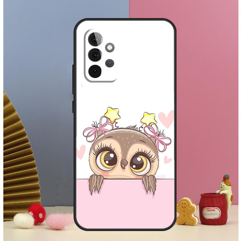 Cute Cartoon Owl Case For Samsung Galaxy A13 A33 A53 A32 A52 A22 A12 A15 A25 A71 A51 A14 A24 A34 A54 Cover