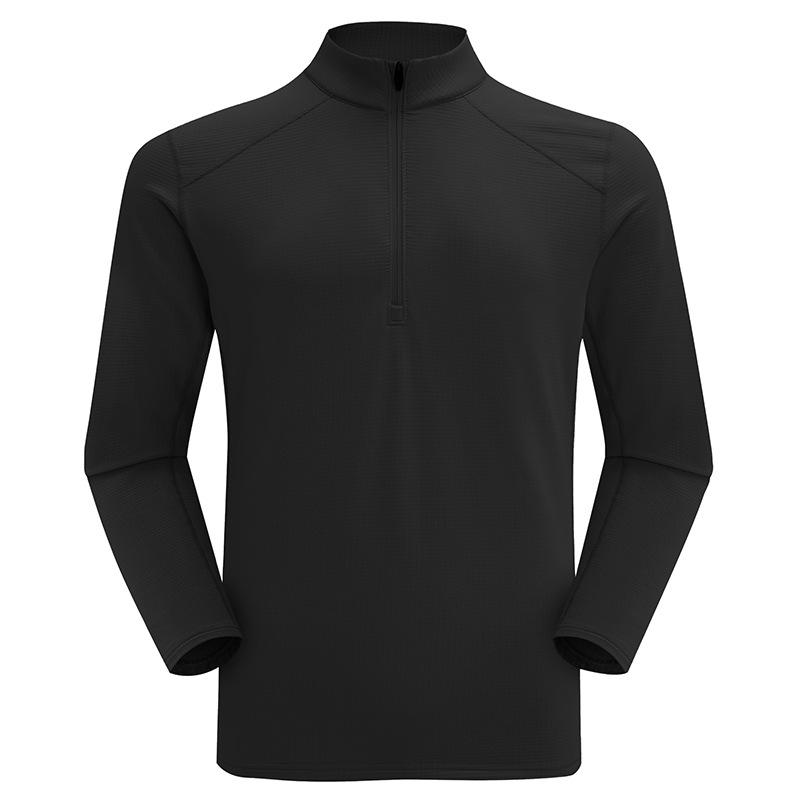 

Мужская флисовая толстовка с длинным рукавом и воротником-стойкой на молнии до середины груди для активного отдыха 4XL чёрный