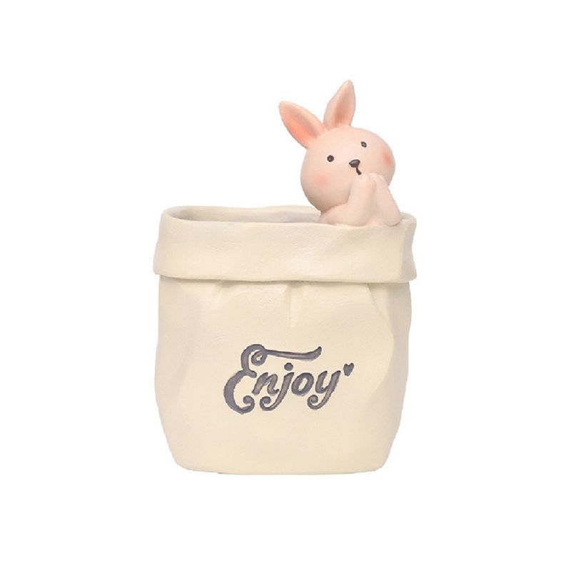 ABWR-Garden Retro Imitation Paper Bag Shape Resin Succulent Flower Pot Desktop Decoration Storage Flower Pot
