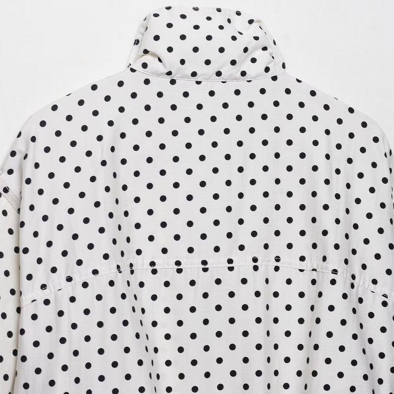 Kaslead New Women clothes Western Style Versitile Fashion Polka Dot Seersucker Outerwear 2010713 064