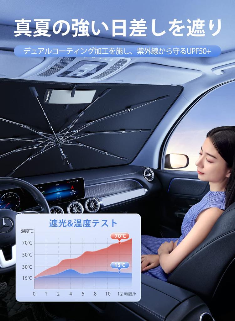 Ultimate DesertWest Car Front Car Easy UV Privacy Titanium Perfect for Car Convenient Storage Pouch Heat Protection 135 x 75 [2025 Edition] Sunshade,
