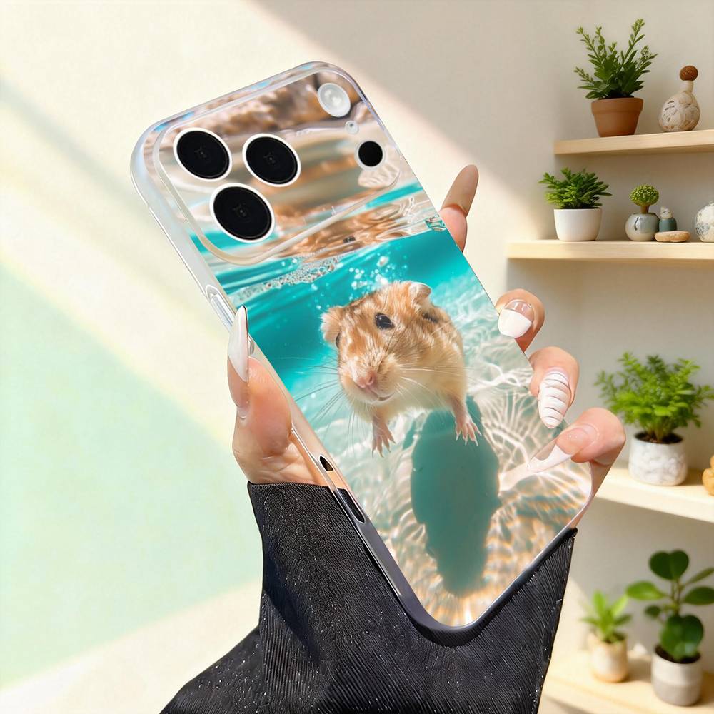 Animal Pet Hamster Cute Phone Case For iPhone 17,16,15,14,13,12,11,Pro,Max,Plus,Mini,SE4,E Magnetic For Magsafe Wireless
