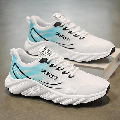 Mesh Comfortable Breathable Shock-absorbing Walking Shoes Large Size Marathon Running Shoes Casual Student Sports Trendy Shoes