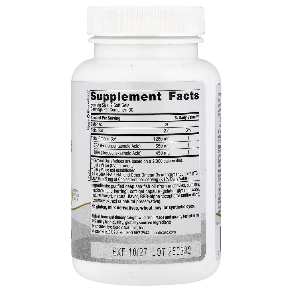 Proomega®, Lemon Flavor, 60 Softgels (640Mg/Softgel)