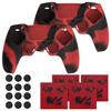Protective Cover for PlayVital Ps5 Improved Silicone Cover Compatible with Charging 12 Thumb Grip Caps and 4 Stickers 3D Stud and Shockproof