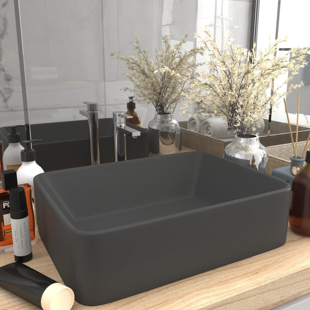 Lavabo de luxe  foncé mat 41x30x12 cm Céramique