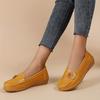Women's Flower Decor Flat Loafers, Casual Solid Color Slip On Shoes, Lightweight & Comfortable Shoes