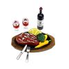 Miniaturartikel Puppen Essen Miniatur Simulation Mini Rotwein Steak Set Modell Spielzeug Für 1/12 Puppenhaus Küchendekor Accessoires