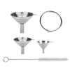 Stainless Steel Funnel Home Use Kitchen Oil Filter Household Cooking Wide Mouth Liquid Nylon Dispensing