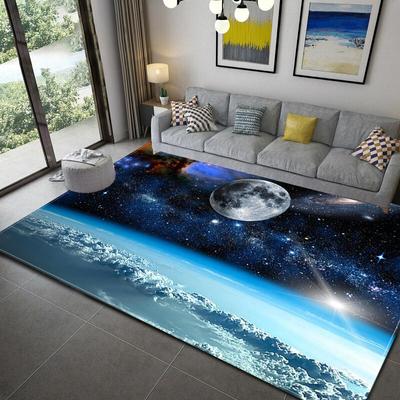 3D Galaxy Space Print Carpet Living Room Home Decor Bedroom Bedside Rug Kitchen Bathroom Anti-Slip Floor Mat Hallway Doormat