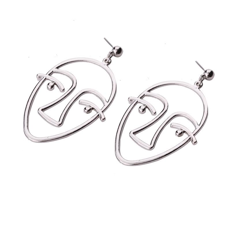 European/American Simple Hollow Mask Stud Earrings