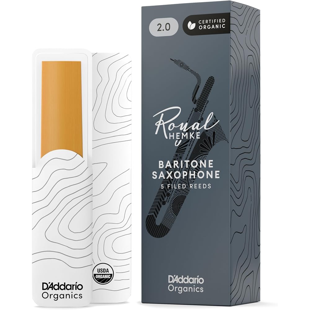 D'Addario WoodWinds Frederick L. Hemke Baritone Saxophone Reeds Strength 2.0 Pack of 5