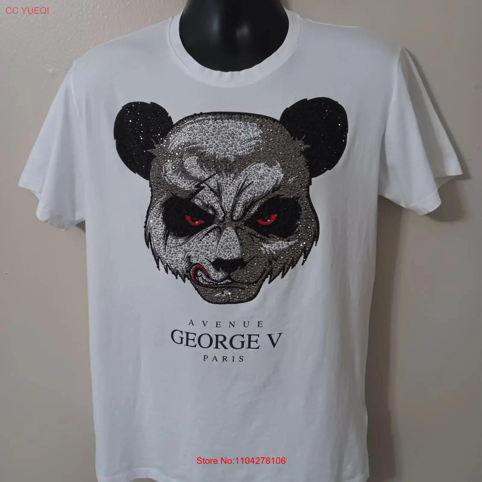 Beautiful and excellent quality Avenue George V Parijs Heren Groot T-shirt Panda Strass Authentiek Ontwerper vintage Gewassen Unisex designer kleding Uitgerekt 5XL veelkleurig