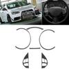 6Pcs Speedometer Frame Trim Steering Wheel Button Decor Carbon Fiber Cover Fit for Mitsubishi