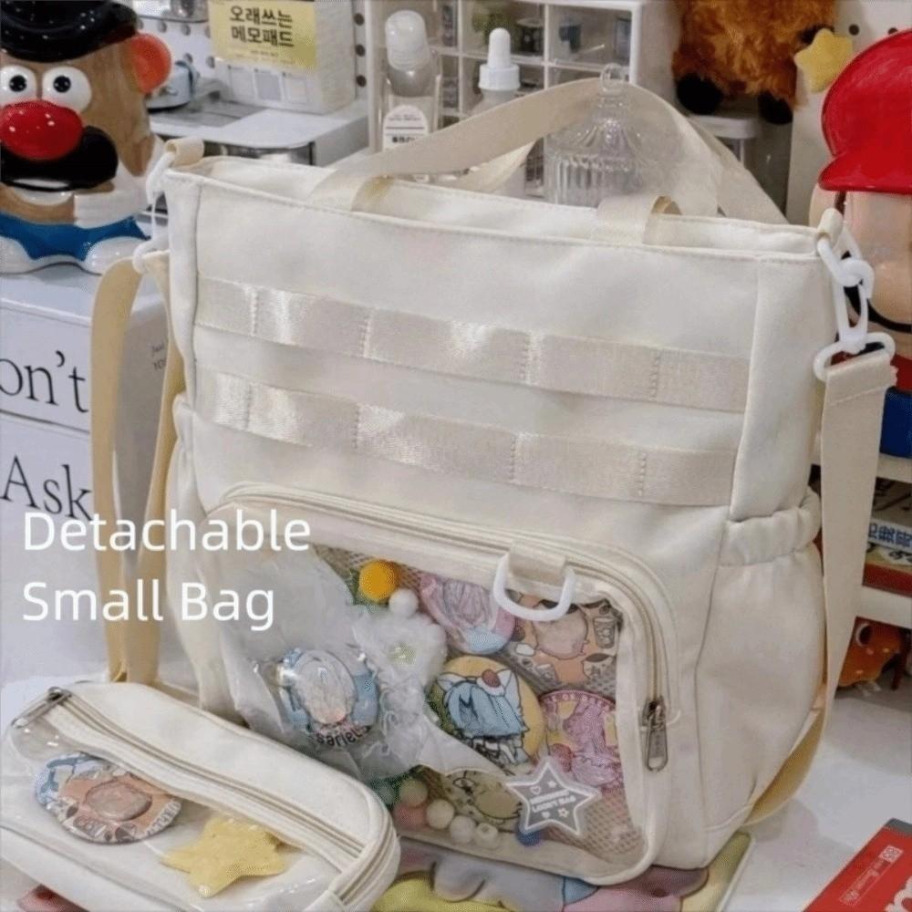 Cute Transparent Ita Bag Nylon Anime Shoulder Tote Bag Portable Large Capacity Crossbody Bags Women Handbag