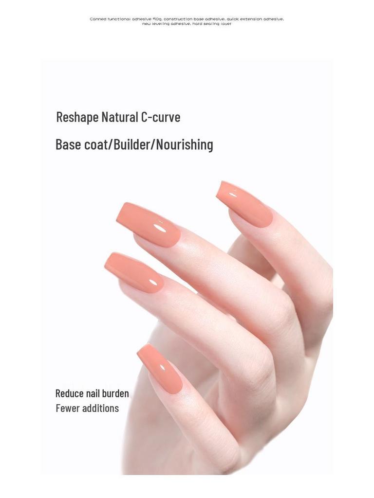 50ml High-Capacity Gel: Hard No-Wipe Top Coat, UV Builder, Extension Base, Diamond Glue for Press-On Nails