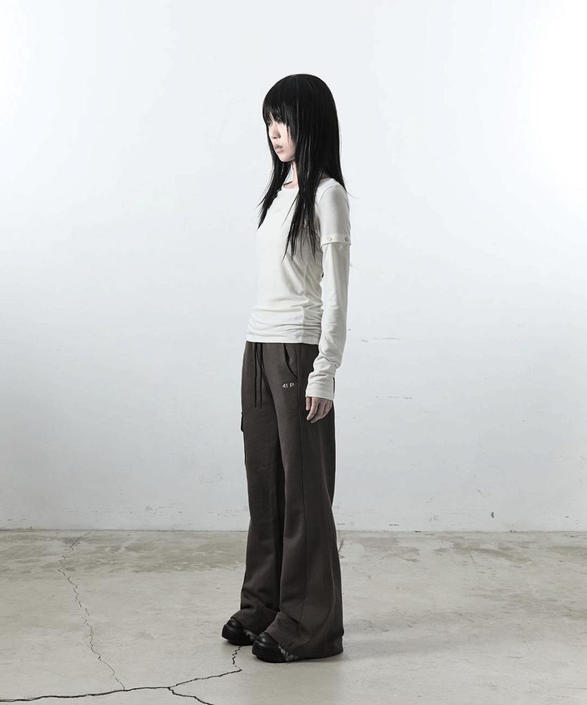 41PRAY Mini Pocket Bootcut Pants / Khaki Brown