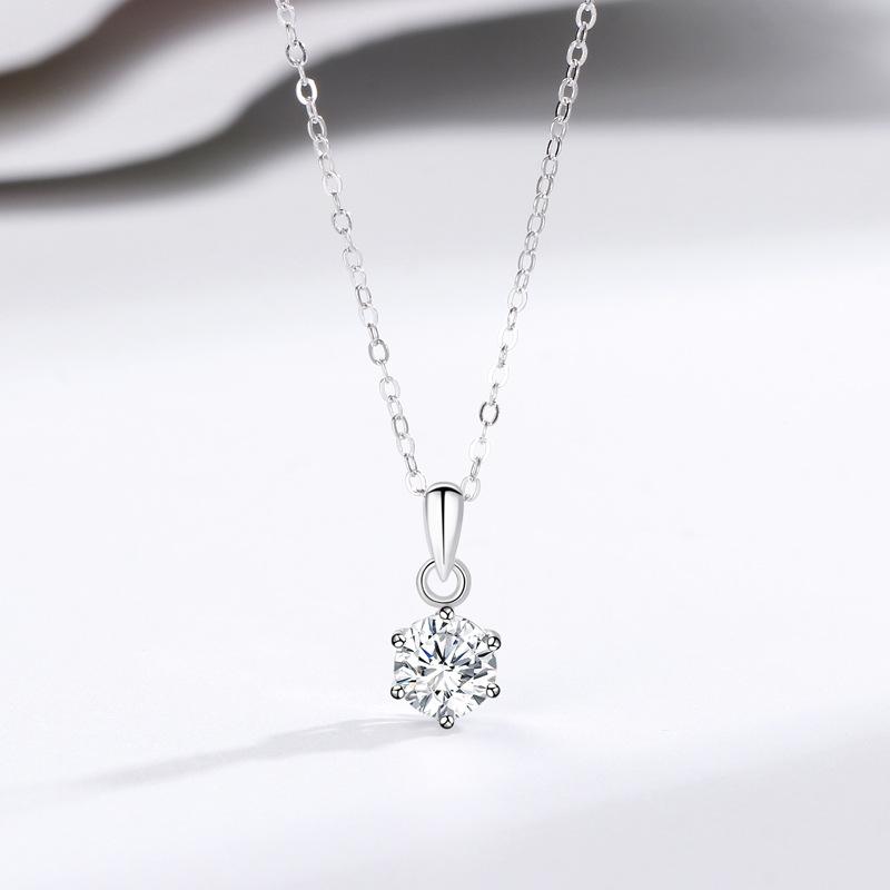 Jewelry Six-Claw Diamond-Encrusted Zircon Pendant Korean Version Temperament Fashion Niche Design  Necklace Female Ins Quality
