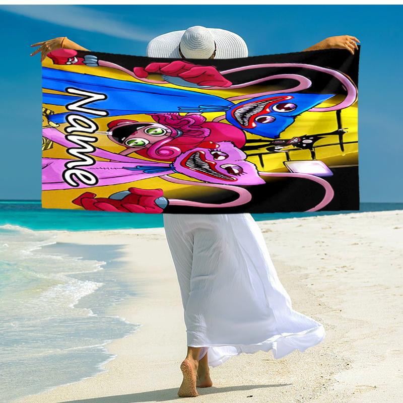 Personalized customized proof beach towel with Poppy Playtime pattern - soft, absorbent,quick-drying,perfect swimming,camping&bathing