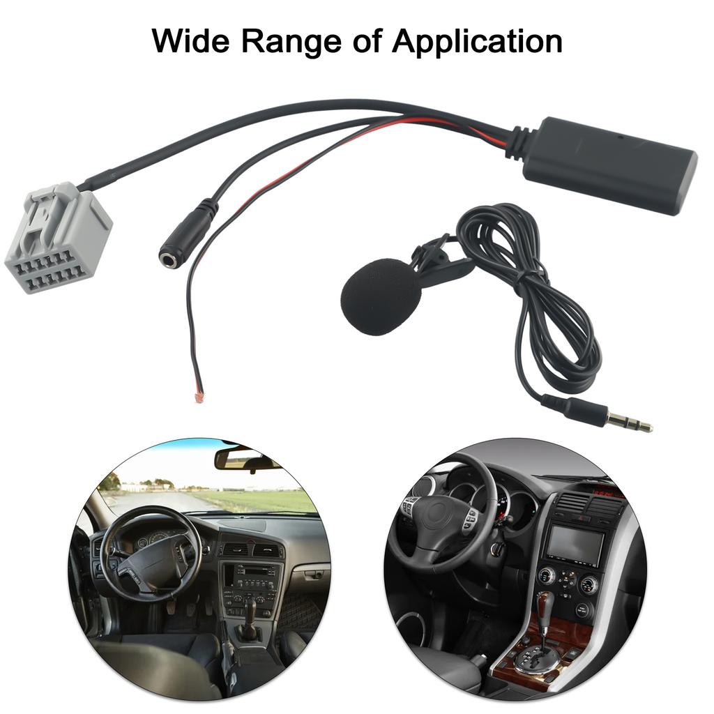 For Ford Fiesta 2008 2010 Aux Adapter Cable with 5 0 and Microphone Connects Mobile Devices To Car Radio AUX Input